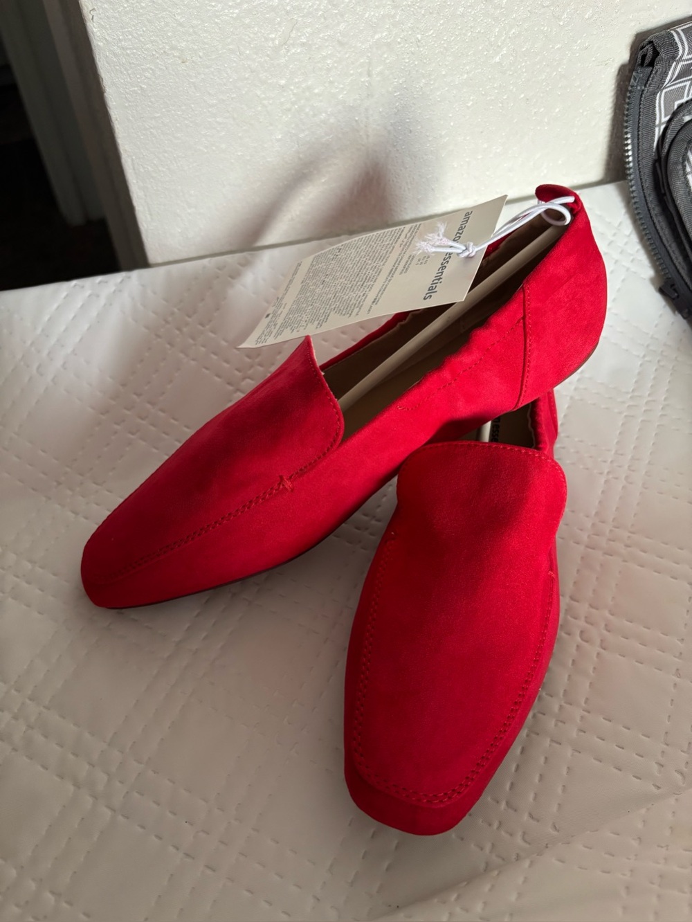 Red Suede Slip-On Loafers for women’s